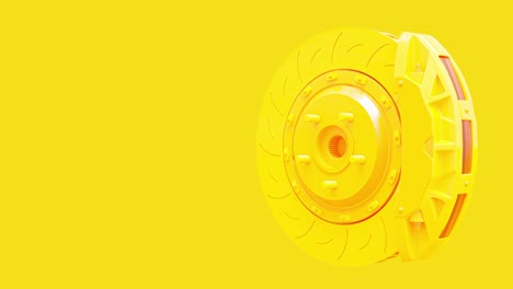 yellow brake disc for car and yellow calliper.