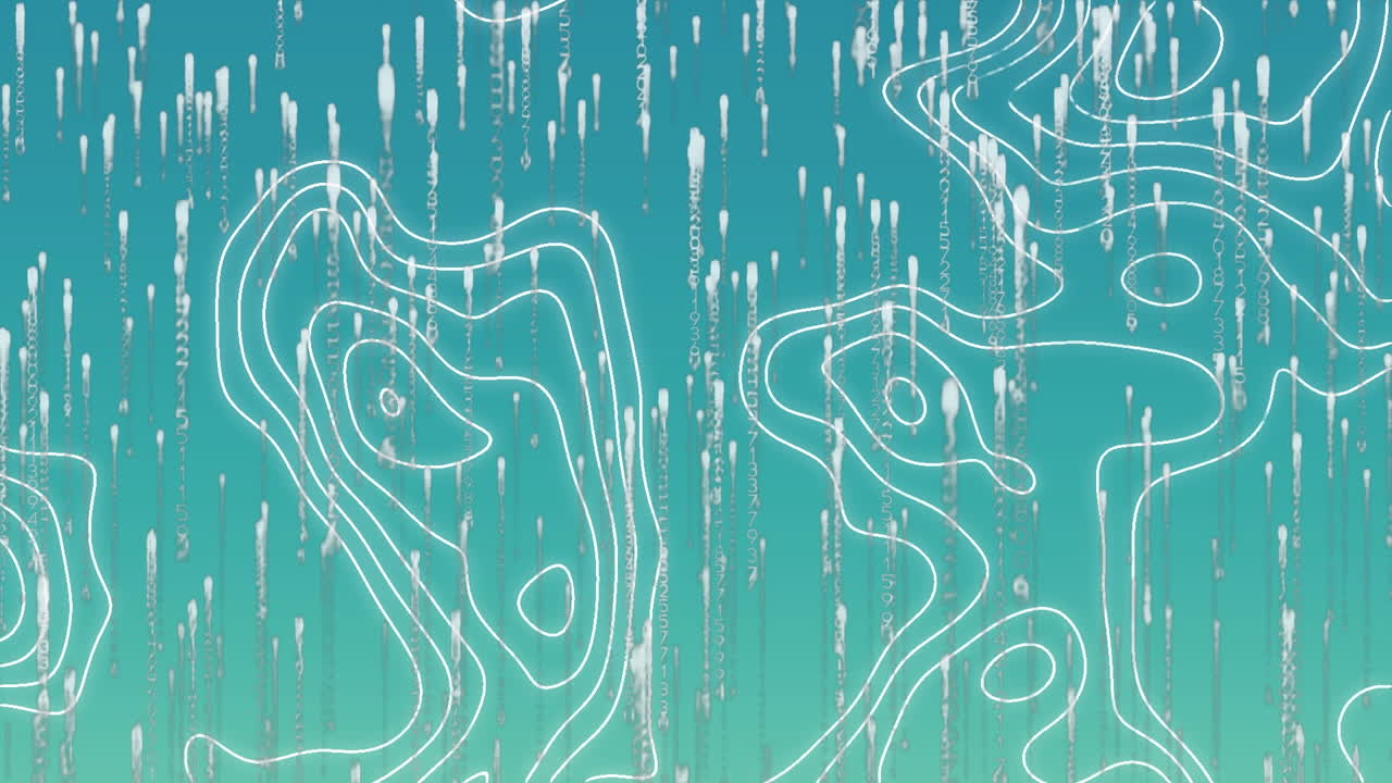 파란색 배경에 있는 데이터 처리의 애니메이션