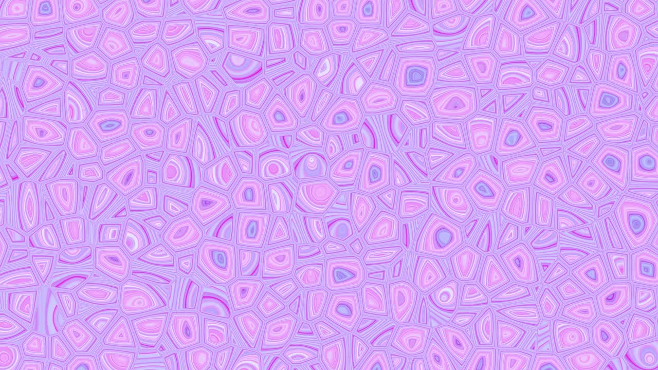 Pink and white abstract background with moving cell shapes. Geometric footage with abstract ripple effect. Motion design pattern, seamless loop animation.