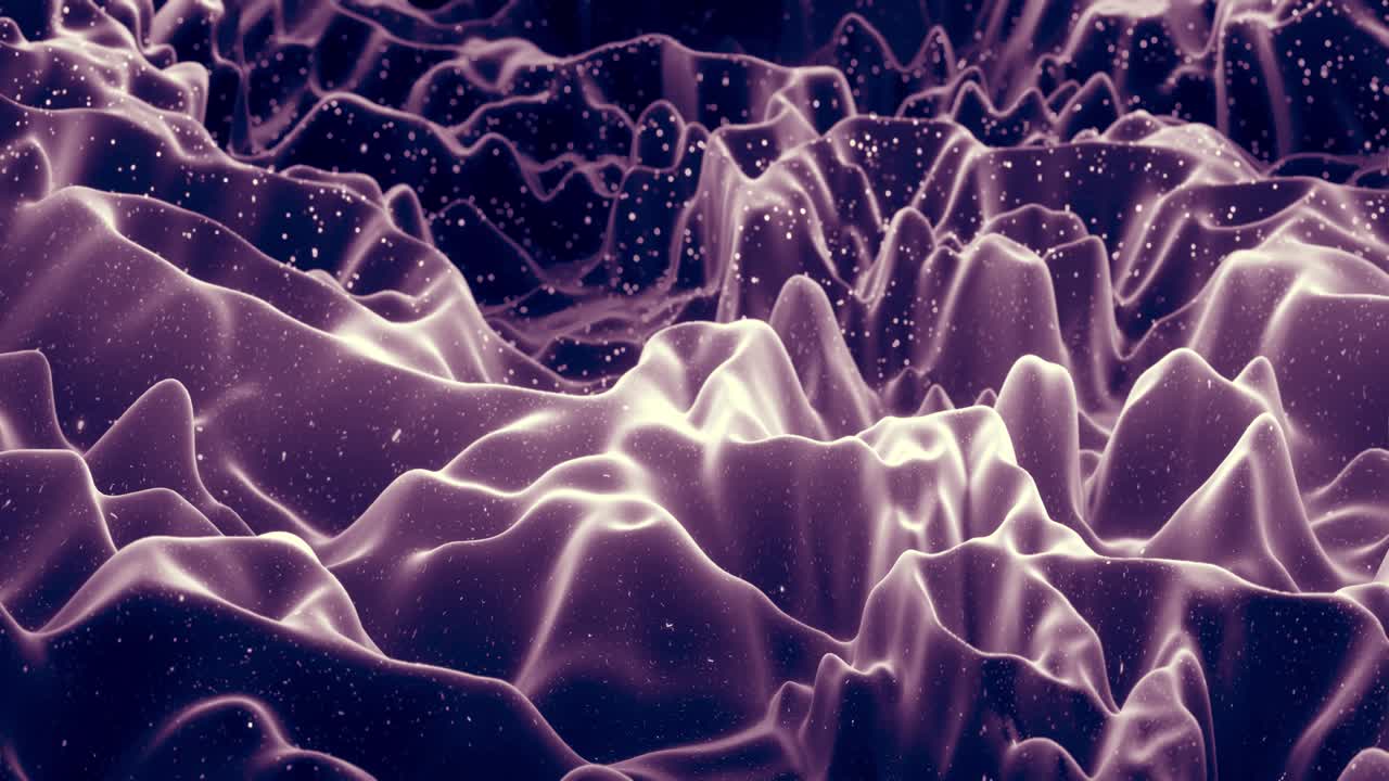 ondas abstractas de material mate negro suave con brillo interno ligero y brillos en la superficie de morphing. superficie geométrica abstracta como el paisaje o el terreno, extrudir o desplazar el ruido 3d. bucle 4k