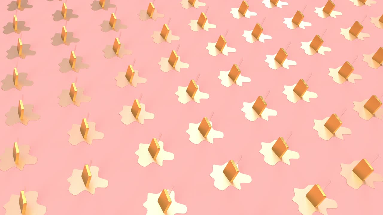 3d 골드 아이스크림은 최소한의 아이디어 개념으로 4k를 원활하게 루프 할 수 있습니다.