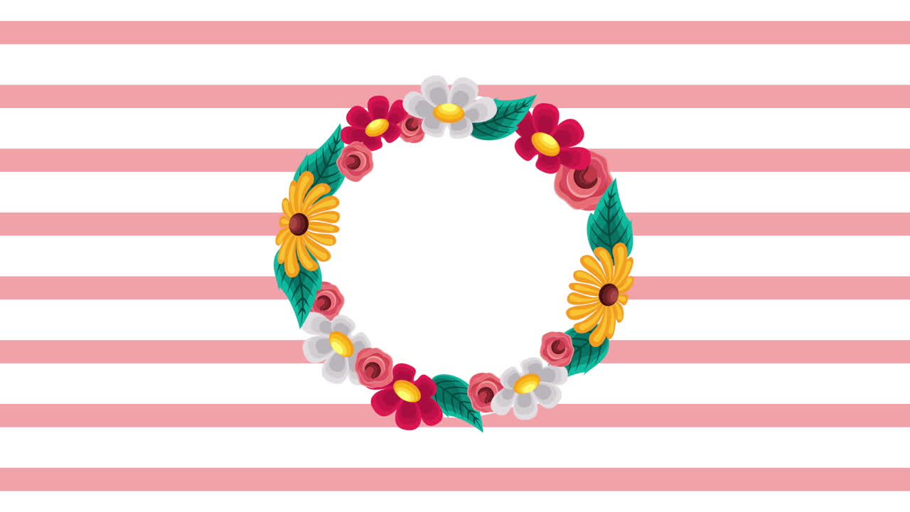 아름다운 꽃 정원 원형 프레임