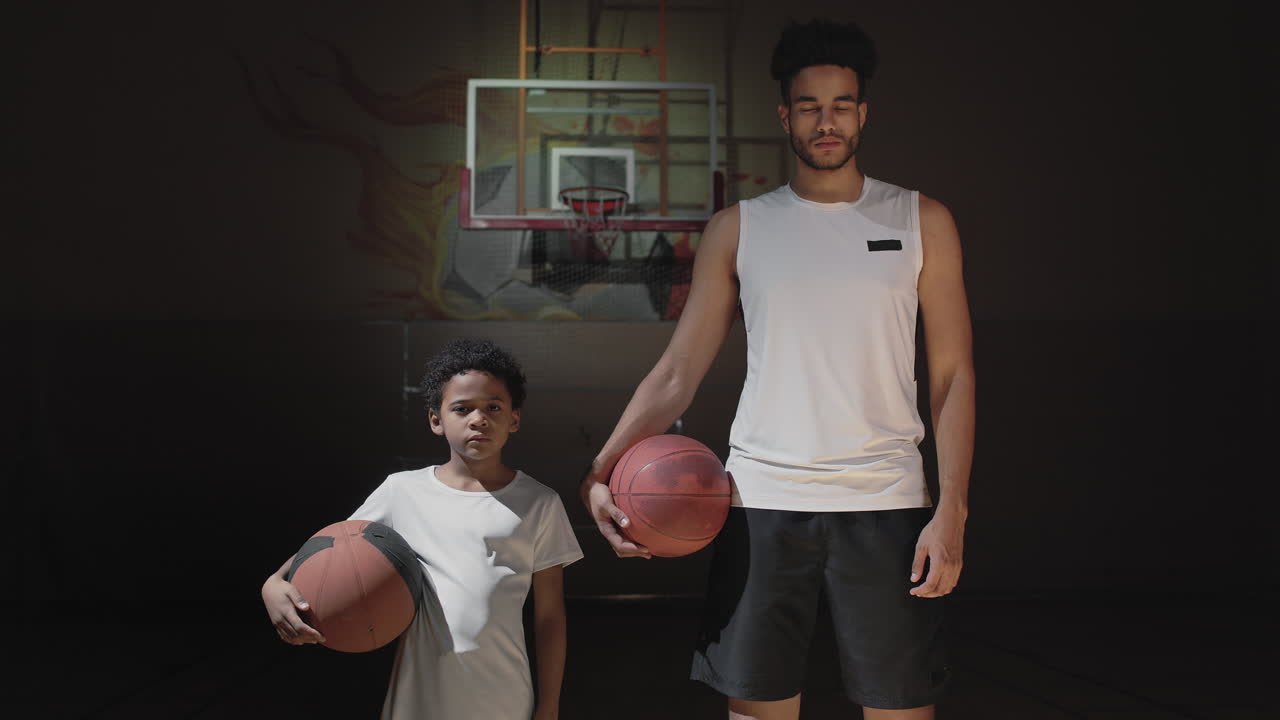 Portrait of Basketball Player and Boy