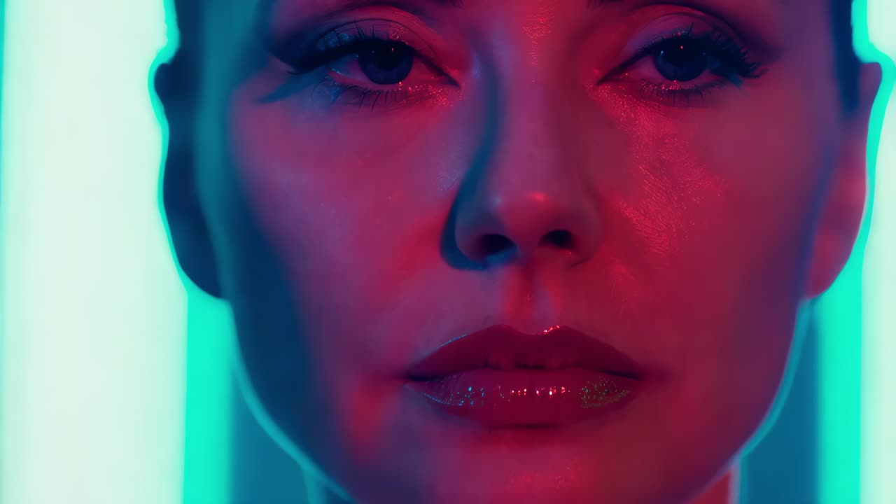 Neon Portrait of a Woman