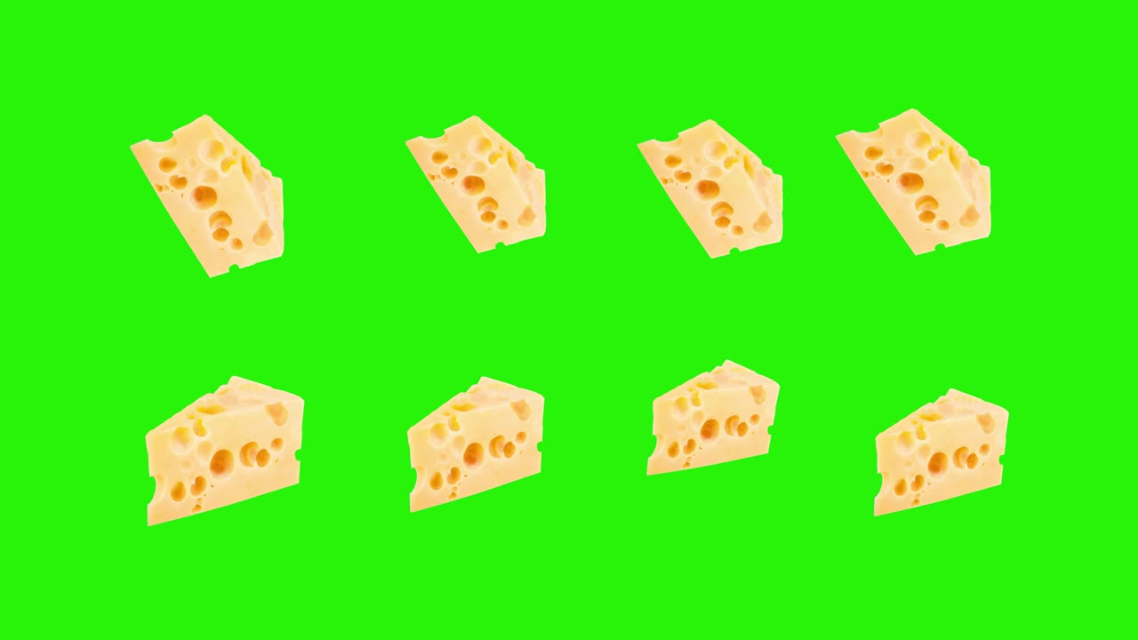 las rebanadas de queso animación elemento de fuente gráfica, clave de croma