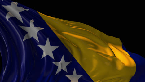 bosnian flag waving in 3d