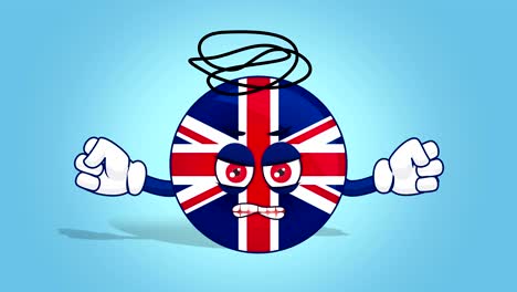 cartoon great britain united kingdom evil aggressive with face animation with alpha matte