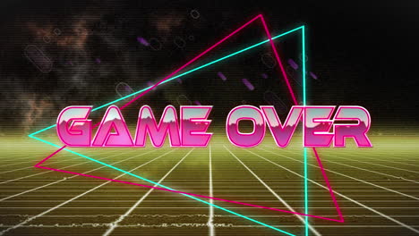 animation of game over in digital abstract space