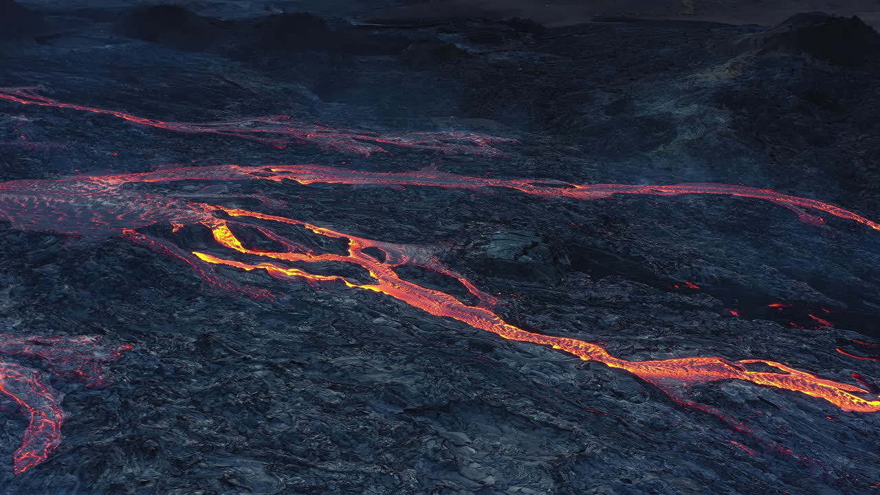 Vista aerea del flusso di lava