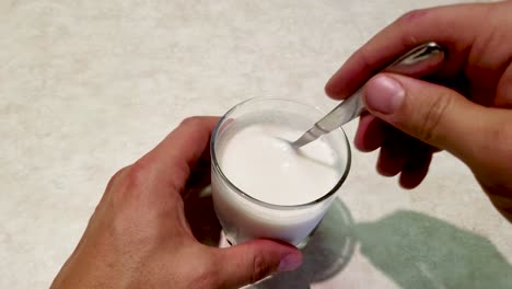 small glass of milk