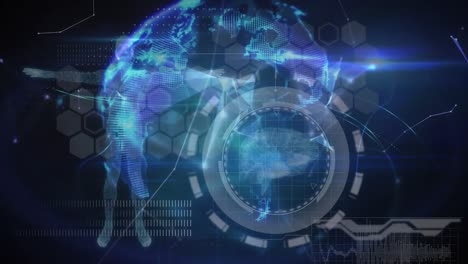 animación de redes de conexiones con el mundo sobre el procesamiento de datos médicos