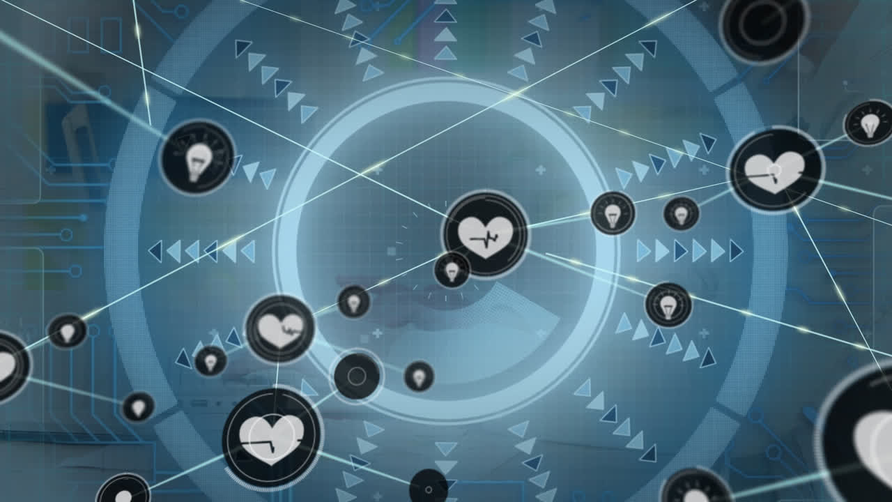 사무실에 있는 백인 사업가에 대한 연결 네트워크의 활성화