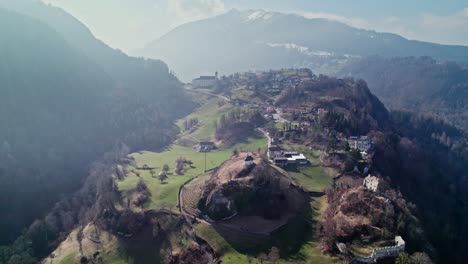drone flight above pfafers switzerland