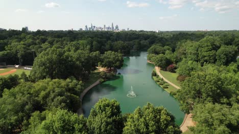 aerial slow zoom over freedom park in charlotte nc, charlotte north carolina