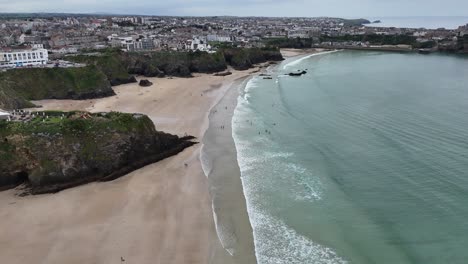 beaches at newquay cornwall uk drone,aerial