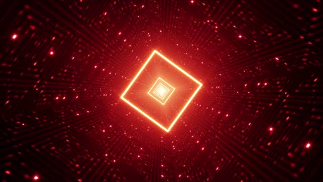 la rotación del bucle del túnel de luz cuadrado naranja vj