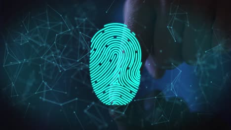 Animation-Der-Datenverarbeitung-Und-Des-Biometrischen-Fingerlesens