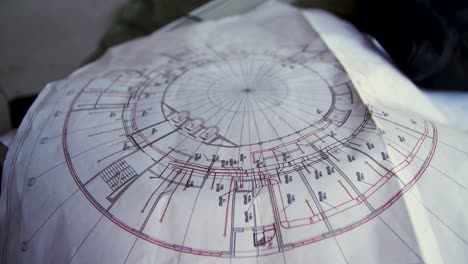 circular building floor plan