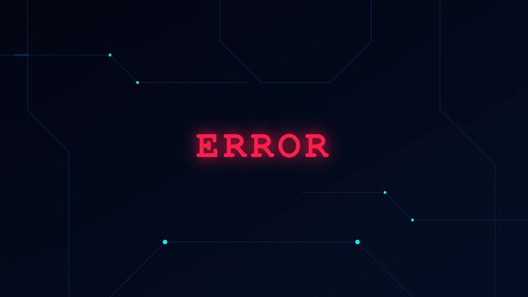 Digital Error Message Glitch Animation on Dark Background