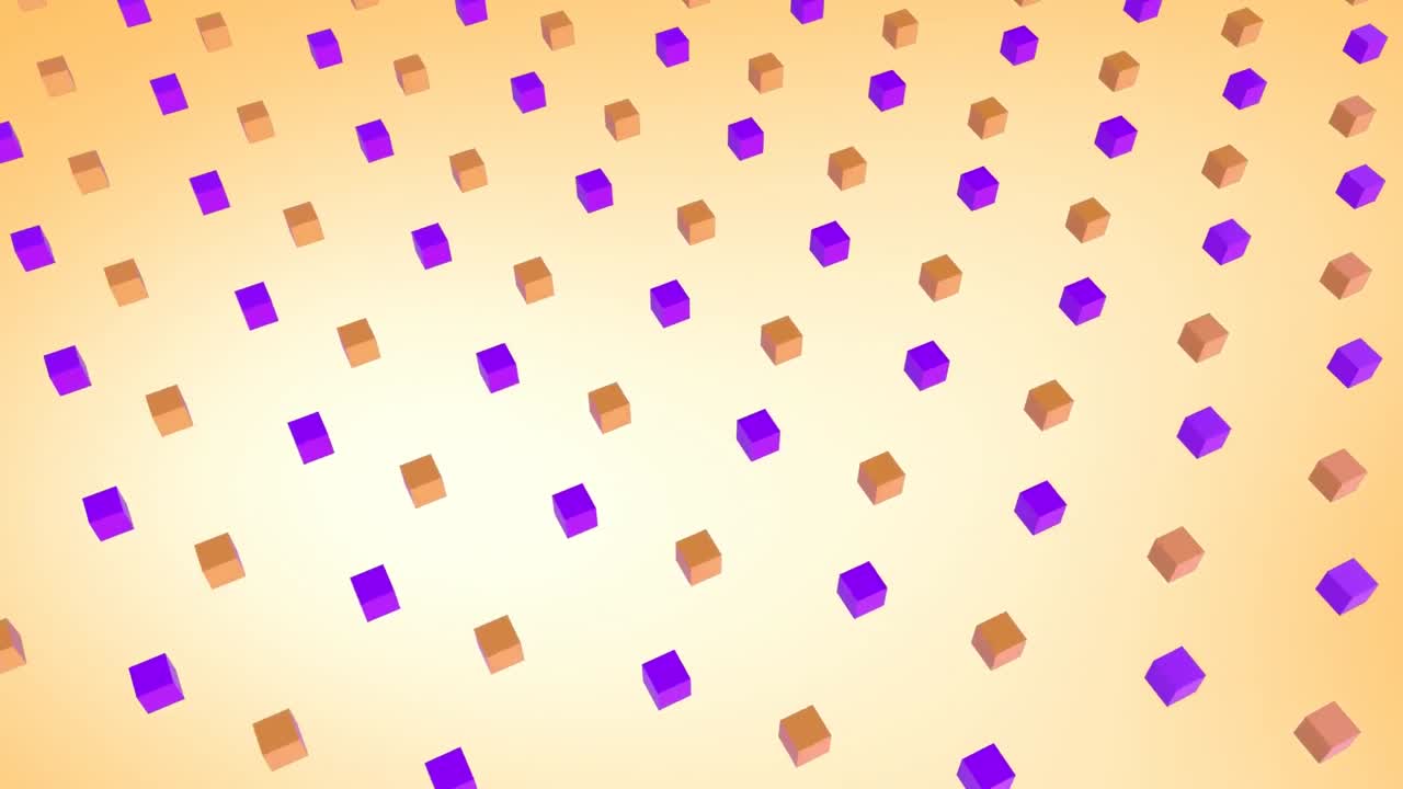 3D purple and orange squares moving