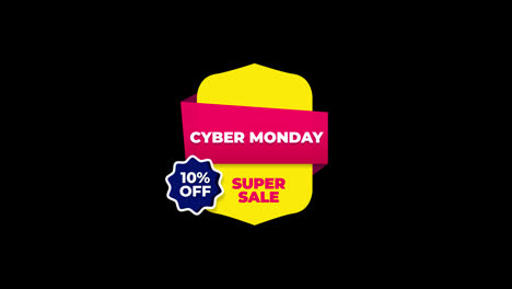 Cyber-Monday-sale-sign-banner-for-promo-video.-Sale-badge.-10-percent-off-Special-offer-discount-tags-with-Alpha-Channel-transparent-background.