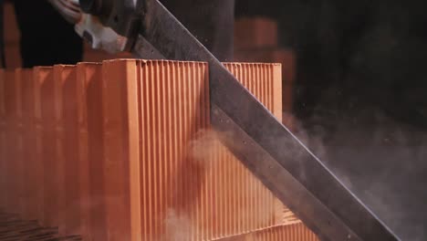 cutting bricks with a power saw