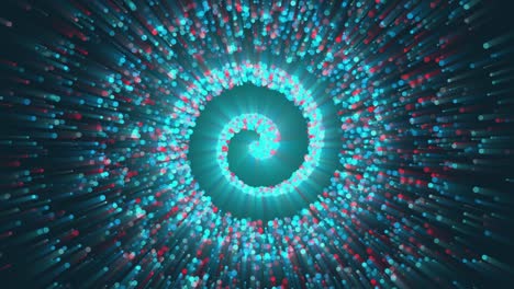 oro brillante polvo de estrellas en espiral de partículas de rastro mágico azul rosado partículas voladoras. video de stock