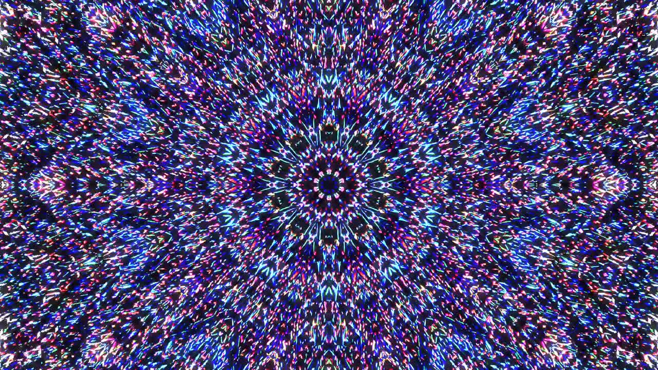 hermoso caleidoscopio abstracto que brilla, una luz radiante que regula los movimientos sutiles