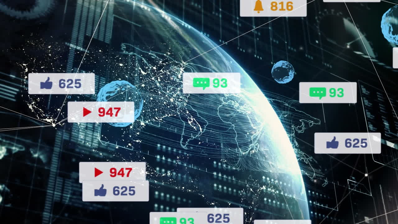 미디어 아이콘의 애니메이션과 전 세계 데이터 처리