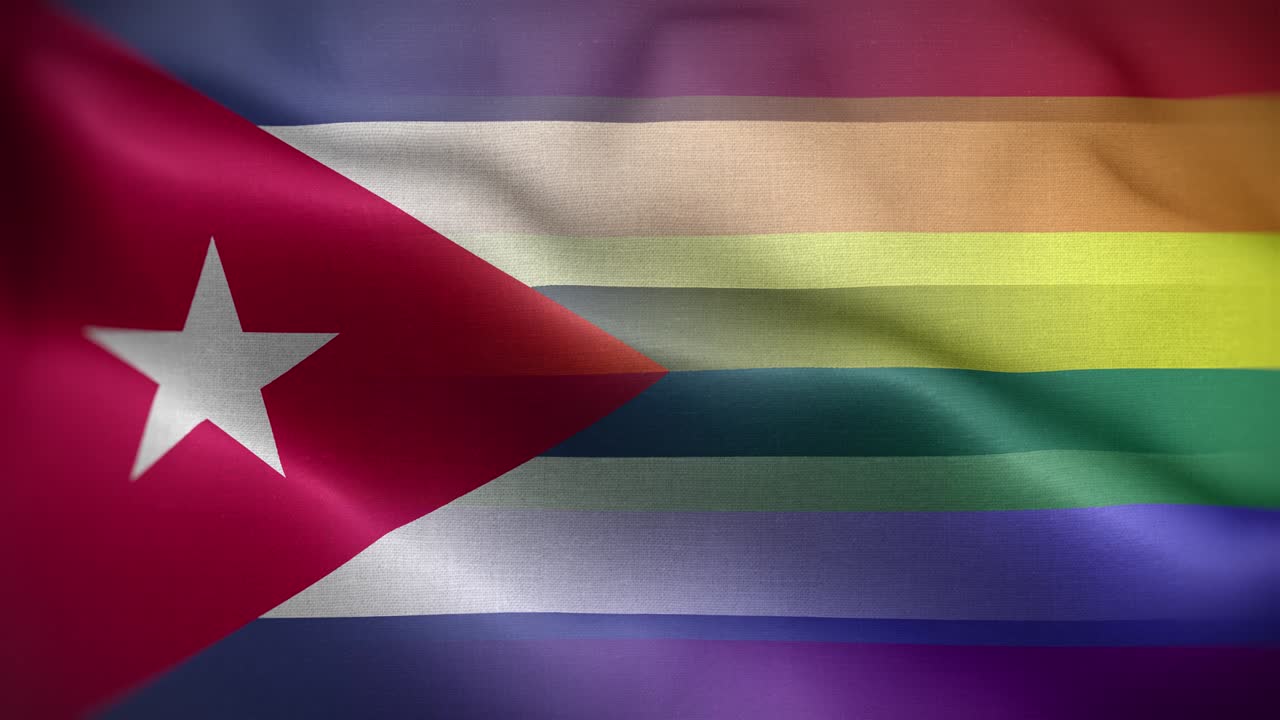 LGBT Cuba Flag Loop Background 4K