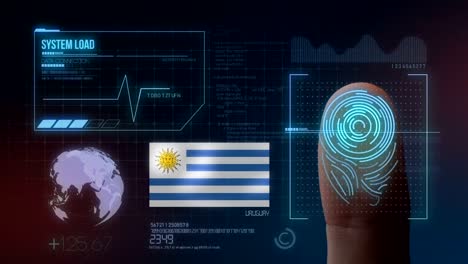 finger print biometric scanning identification system. uruguay nationality