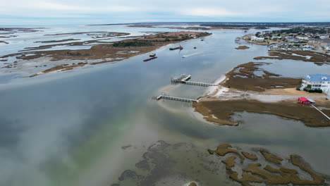 drone shot of dredging happening in the intercostal waterway