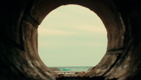 tunnel view of the ocean