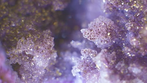 4k macro shot natural cluster of quartz, beautiful amethyst gemstone