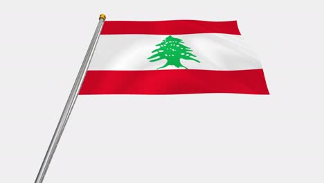 loop video of lebanon flag  fluttering in the wind, slow motion video of 4k , with alpha channel