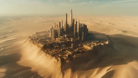 futuristic city in the desert