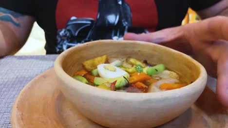 Sopa-de-Pan-Chiapaneca-bread-soup-traditional-Mexican-food-in-state-of-chiapas-served-in-pot