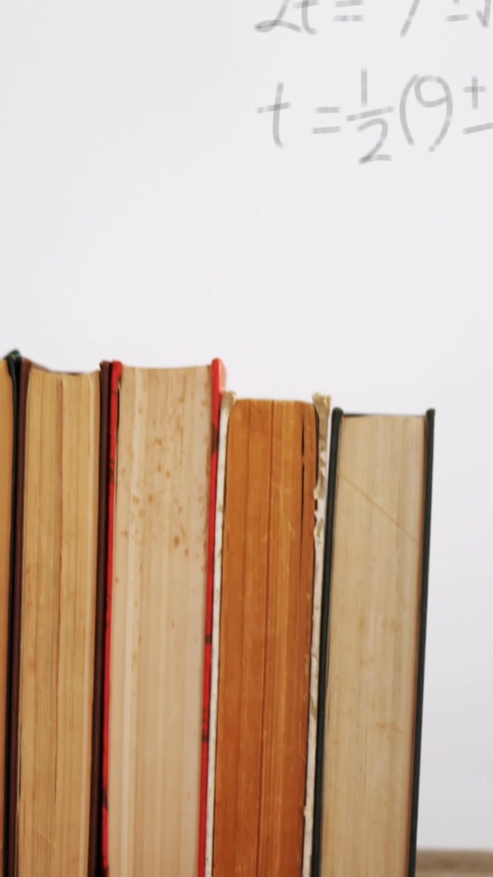 Animation of books over mathematical equations and formulae