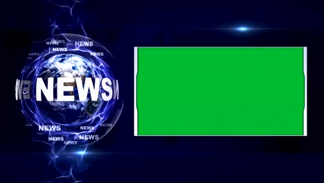 news text animation and earth, rendering background, with green screen, loop