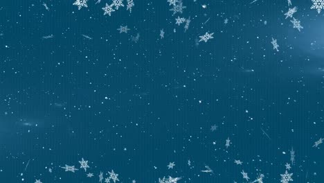 animación de nieve cayendo sobre un fondo azul