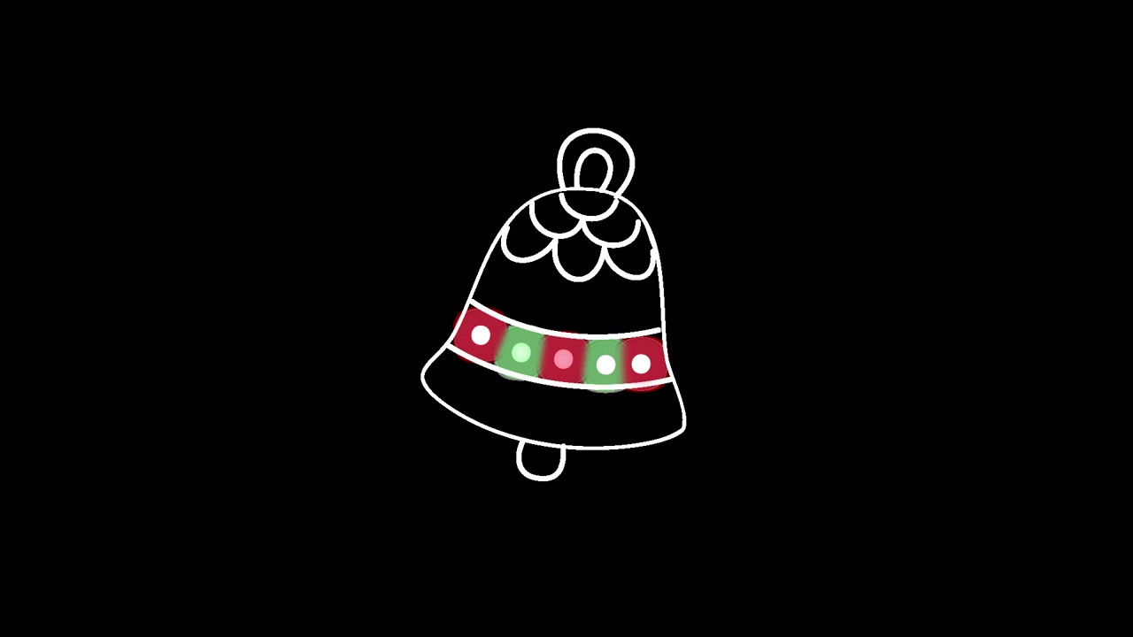 Elementi natalizi animati in stile doodle su canale alfa