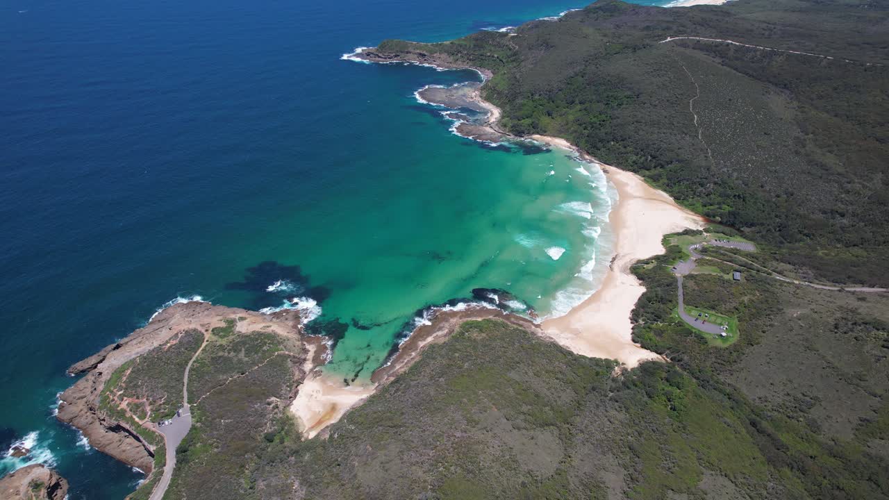 Aerial View Over Frazer Beach And Bongon Beach In Frazer Park, NSW, Australia - Drone Shot