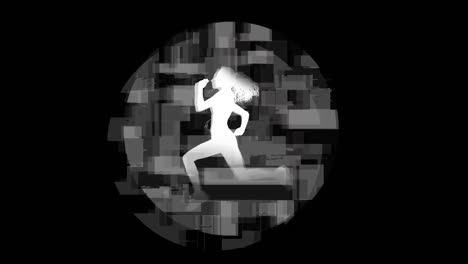 blurry illustration of a running woman