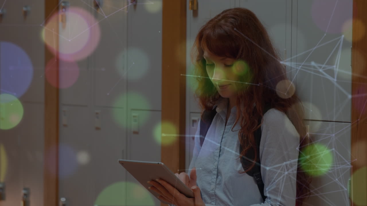 concepto de escuela, educación, aprendizaje y conexiones vídeo generado digitalmente