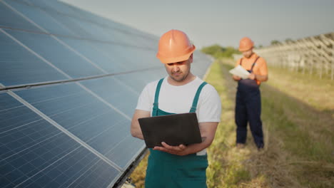 solar panel maintenance by technicians