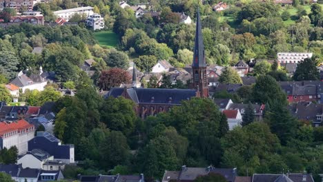 beautiful day in the town of vaals with it’s imposing tall church spire