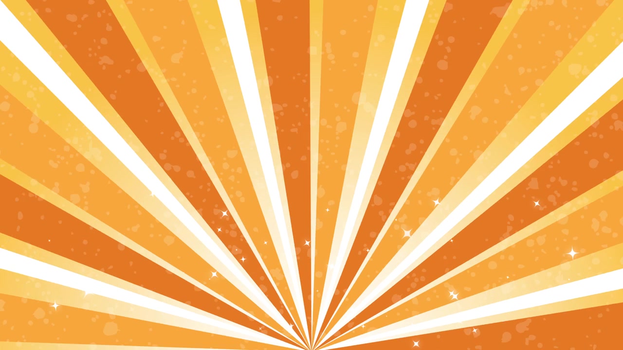 Animated Orange and Yellow Sunburst Background with Sparkling Effect