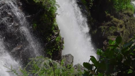 cascading waterfall of nooksack falls in washington state, united states of america - medium shot