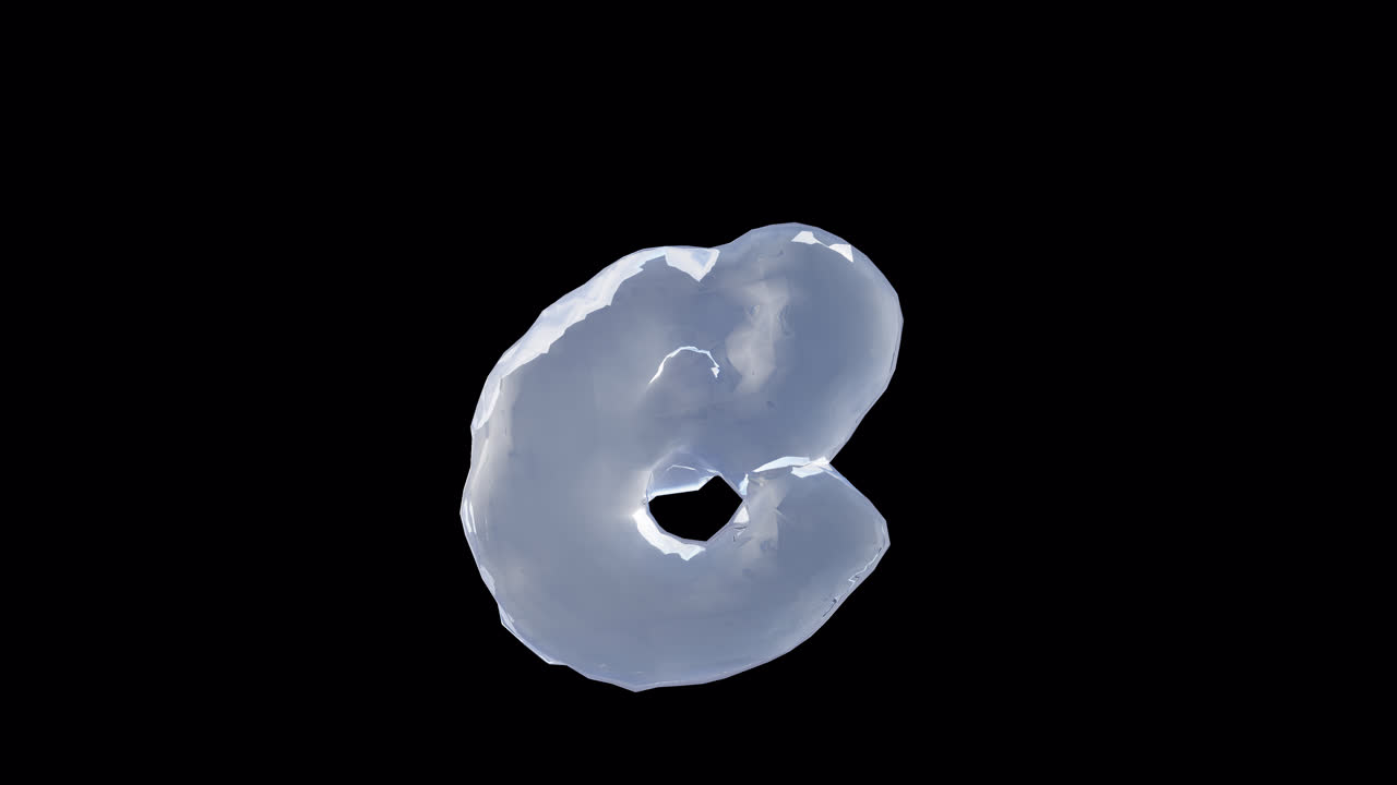 Liquid Letter e on Transparent Background