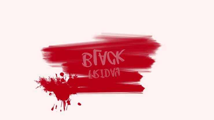 Black Friday dengan kuas seni merah